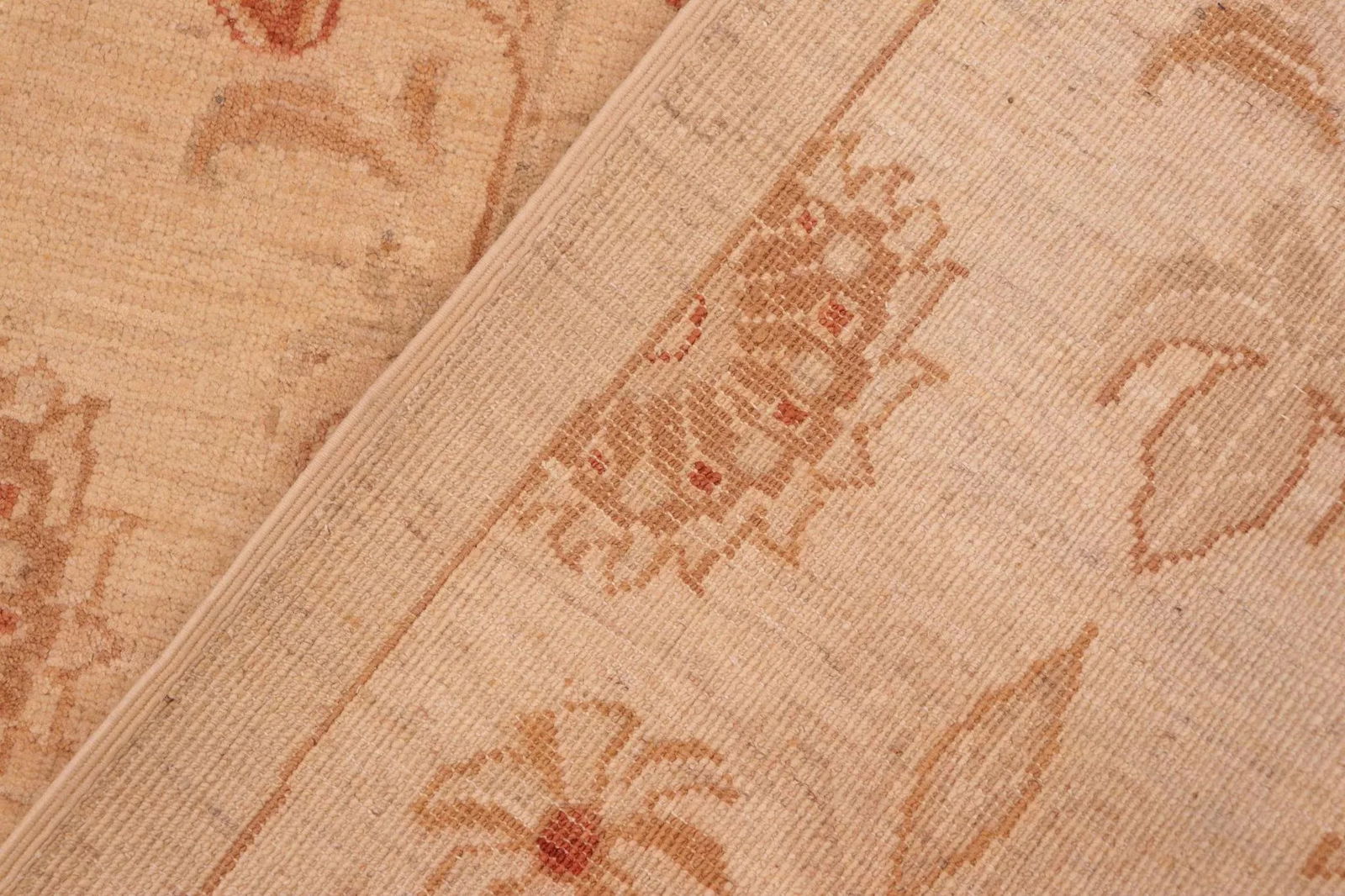 Boho Chic Ziegler Beige Gold Hand-Knotted Wool Rug - 6'0'' X 8'10'' - 8