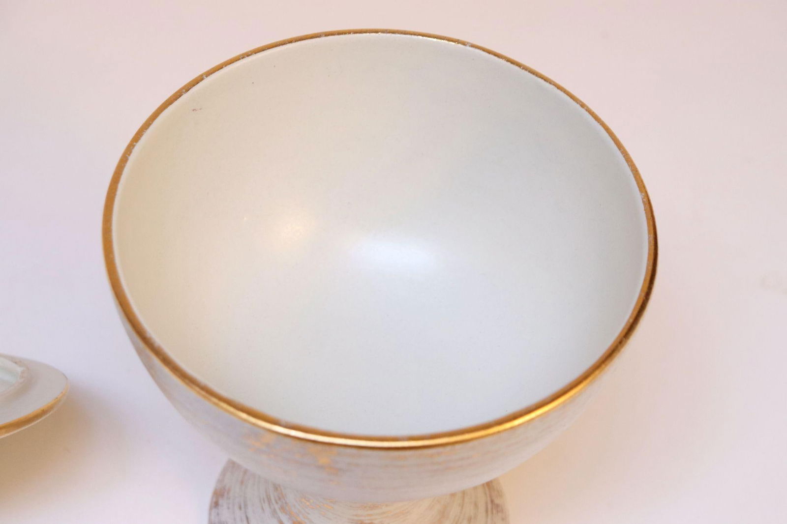 Vintage Haeger Gold Tweed 22k Compote / Urn / Lidded Pedestal Catch-All - 12