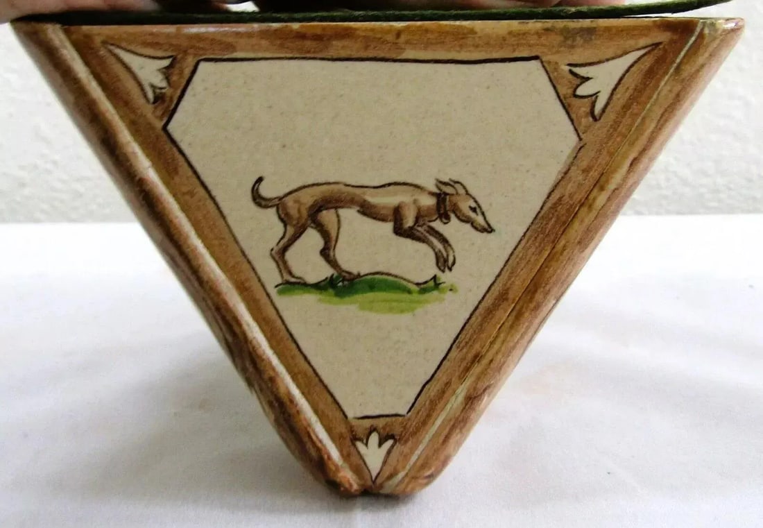 Pair of Packard and Ord Tiled Bookends Canterbury Tales Hand Painted Circa 1940's - 10