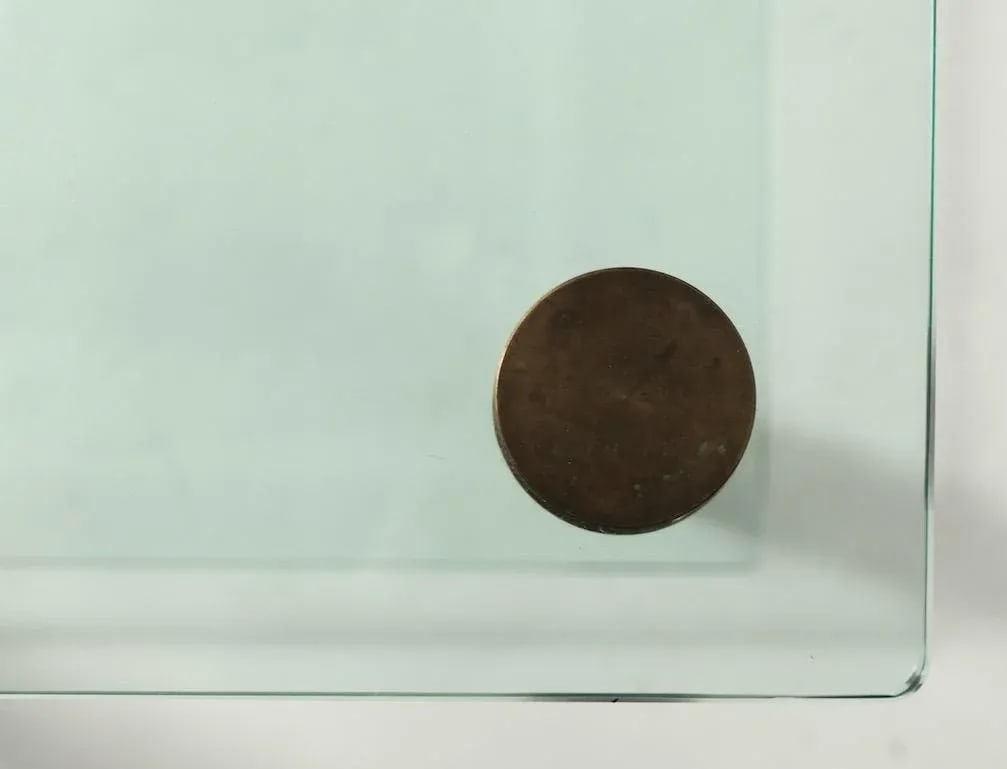 1960s Square Two Tier Glass and Brass End Table - 10