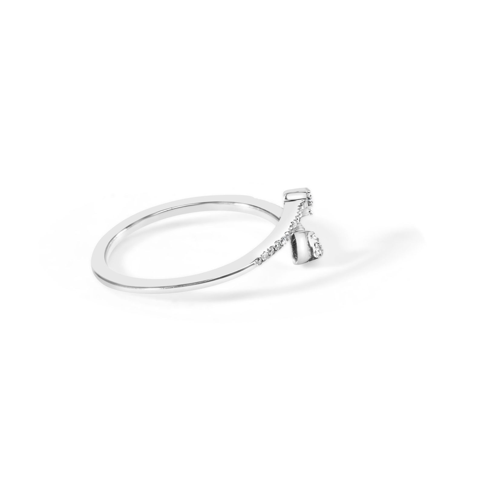 .925 Sterling Silver 1/5 Cttw Diamond Double Arrowhead Open Ring (I-J Color, I2-I3 Clarity) - Ring S - 2