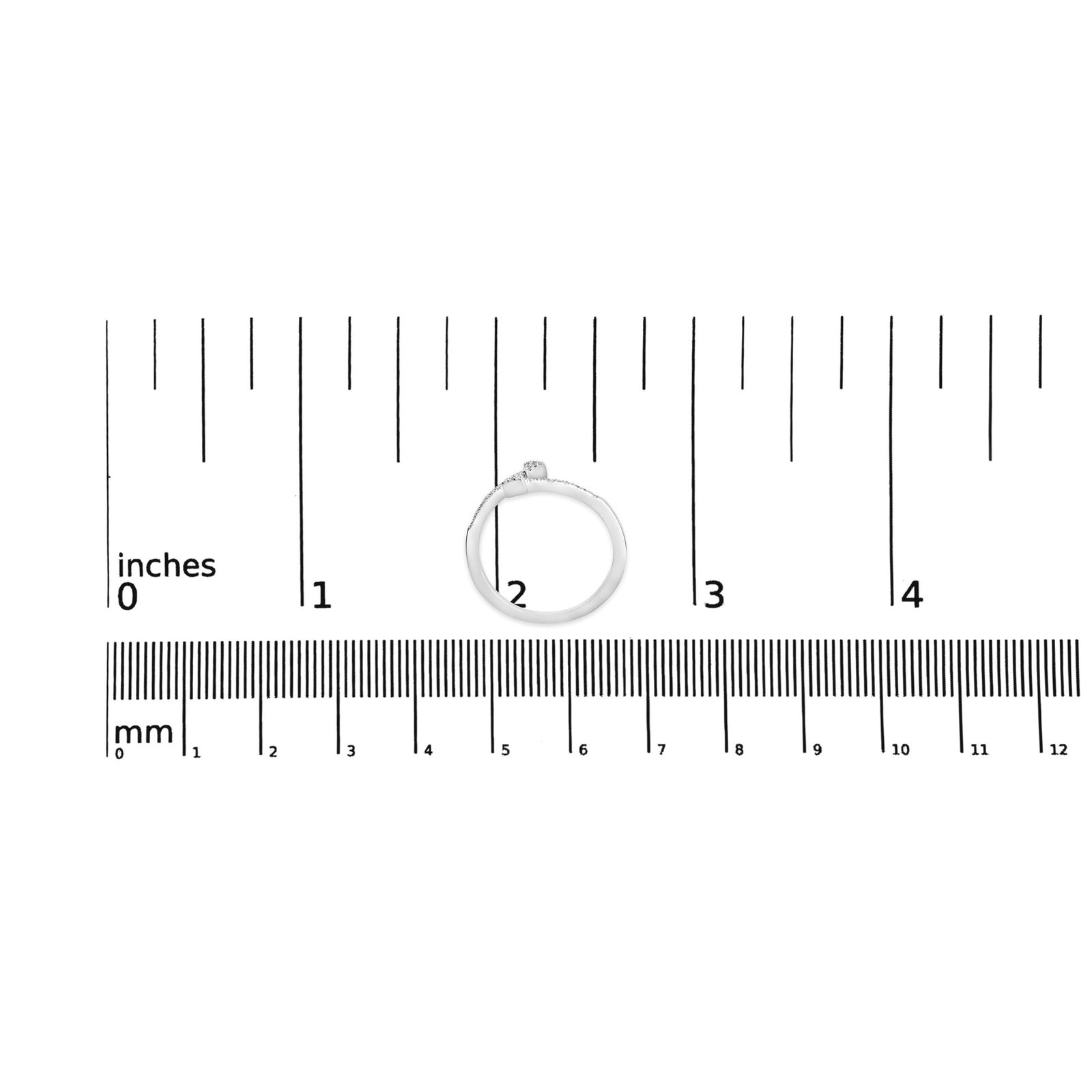 .925 Sterling Silver 1/5 Cttw Diamond Double Arrowhead Open Ring (I-J Color, I2-I3 Clarity) - Ring S - 7