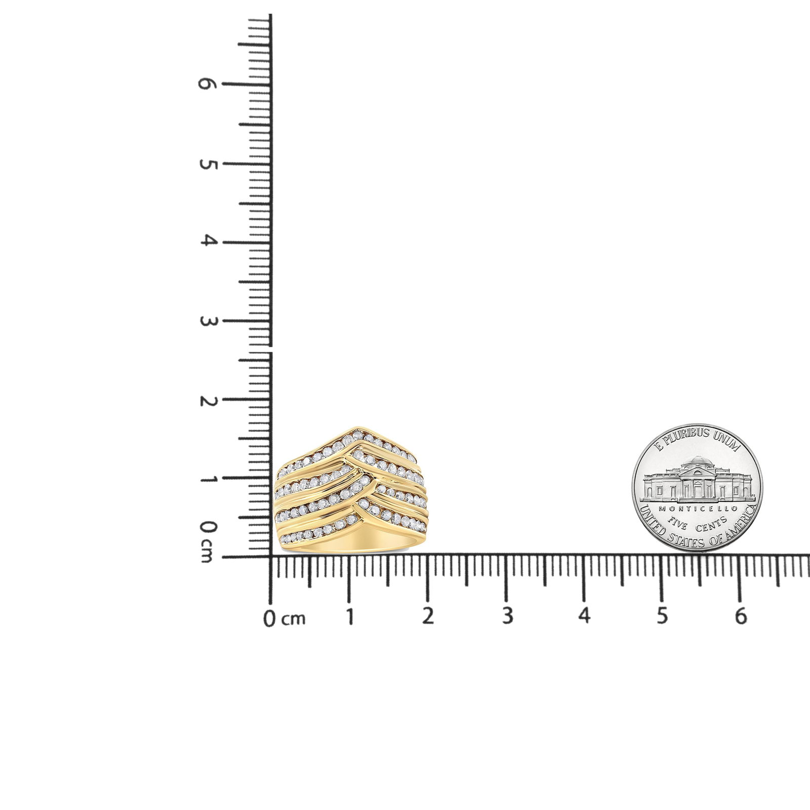 10K Yellow Gold Plated .925 Sterling Silver 1 1/2 Cttw Diamond Channel Band (Champagne Color, I2-I3 - 6
