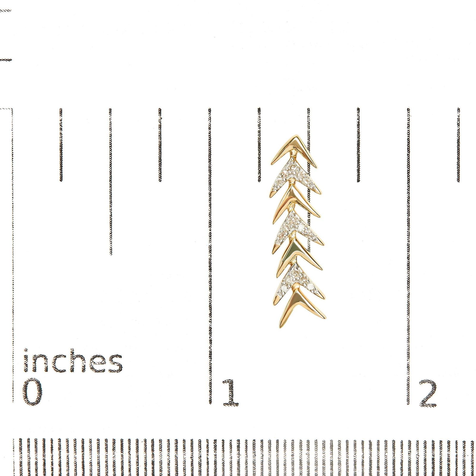 18K Yellow Gold Plated .925 Sterling Silver 1/5 Cttw Diamond Chevron Arrow Stud Earring (I-J Color, - 5