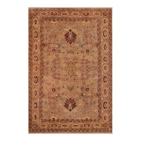 Oriental Ziegler Gray Tan Hand-Knotted Wool Rug - 10'1'' X 14'4''