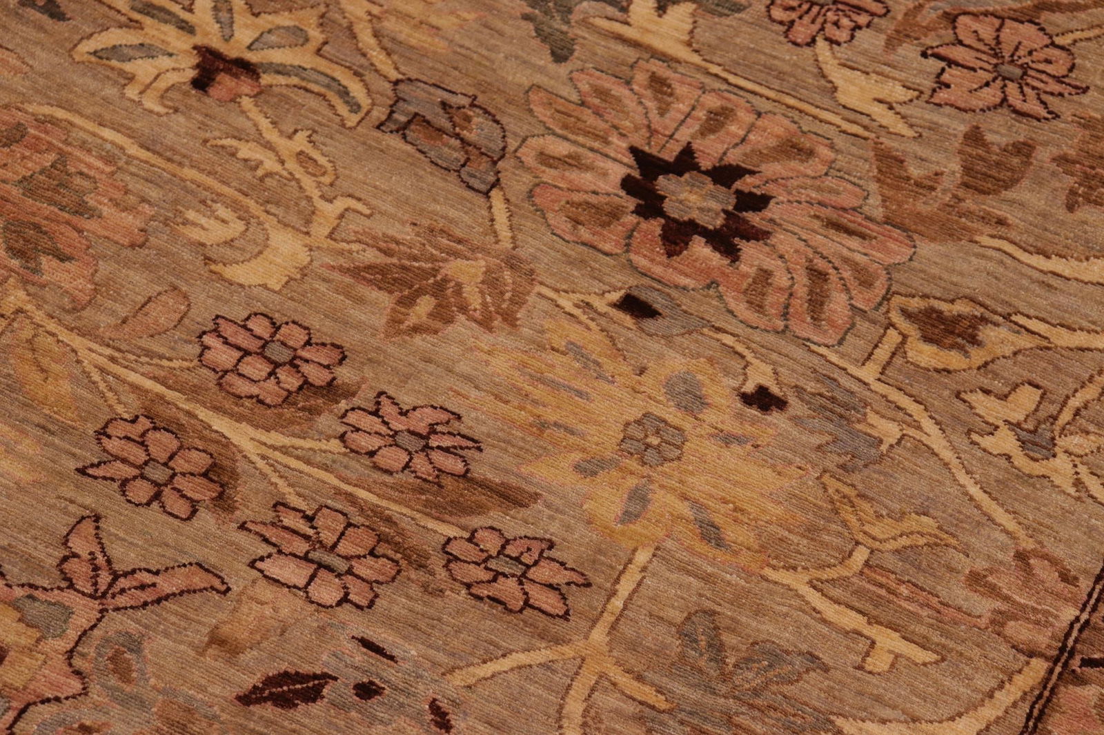 Oriental Ziegler Gray Tan Hand-Knotted Wool Rug - 10'1'' X 14'4'' - 5