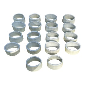 1970s Collection of Hand Made White Ceramic Napkin Rings- Set of 18