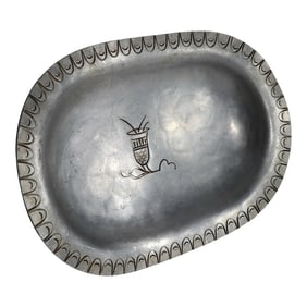 Palmer Smith Aluminum Tray With Inscribed Decorations