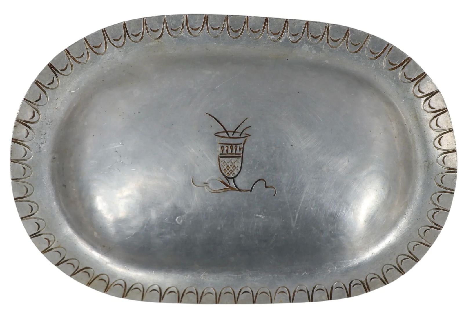 Palmer Smith Aluminum Tray With Inscribed Decorations - 3