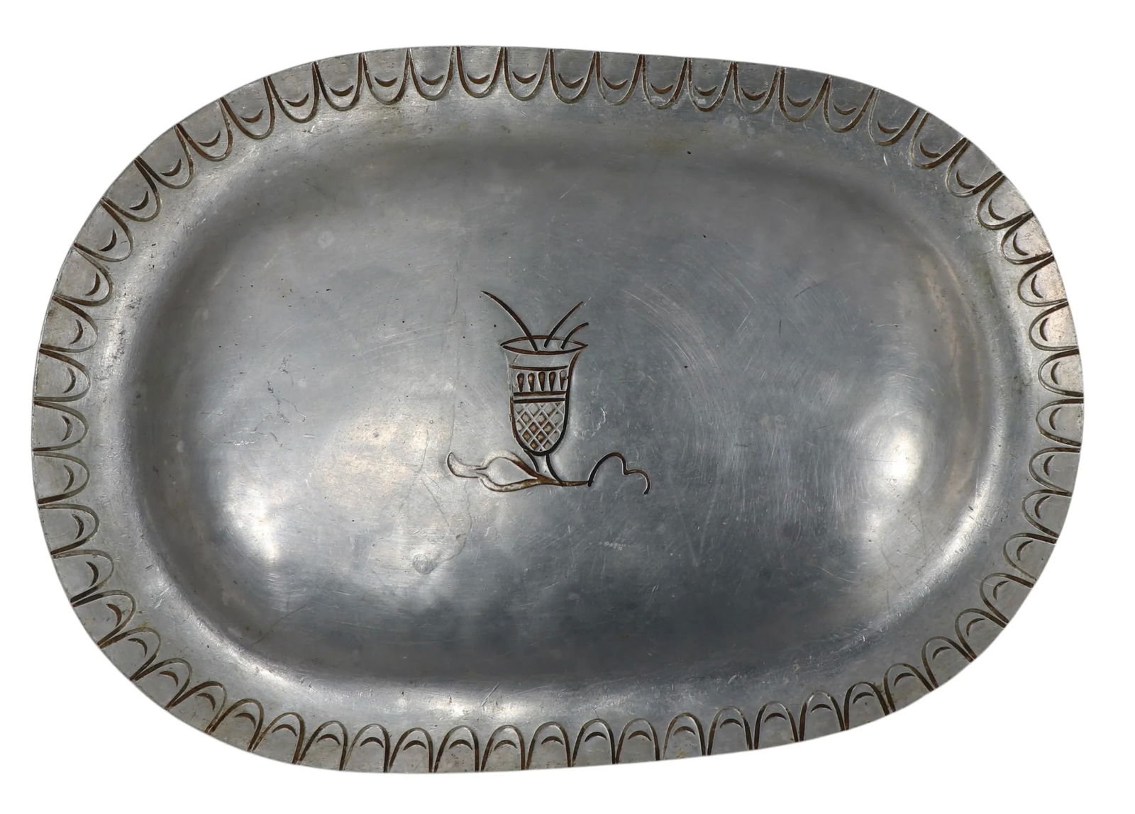 Palmer Smith Aluminum Tray With Inscribed Decorations - 5