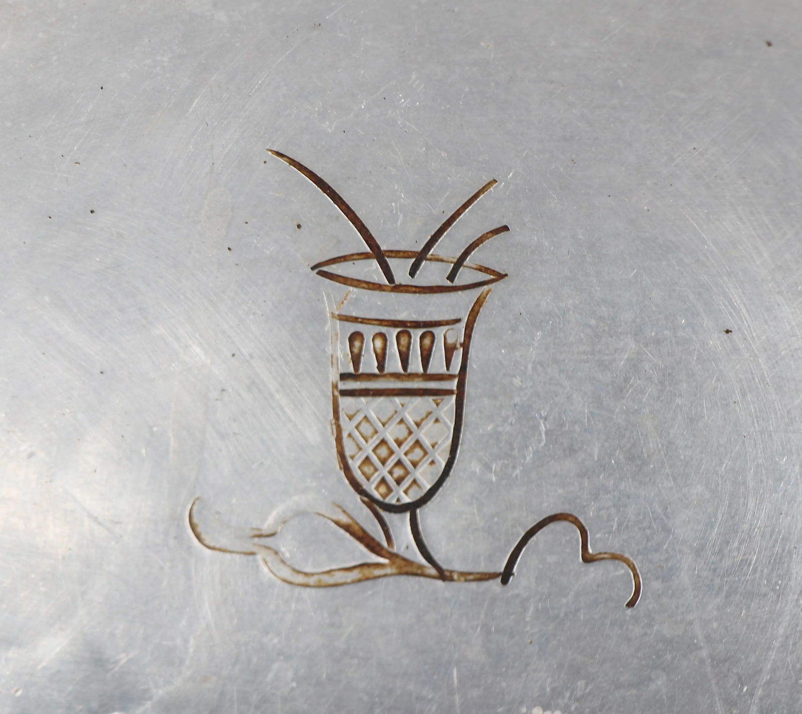 Palmer Smith Aluminum Tray With Inscribed Decorations - 9