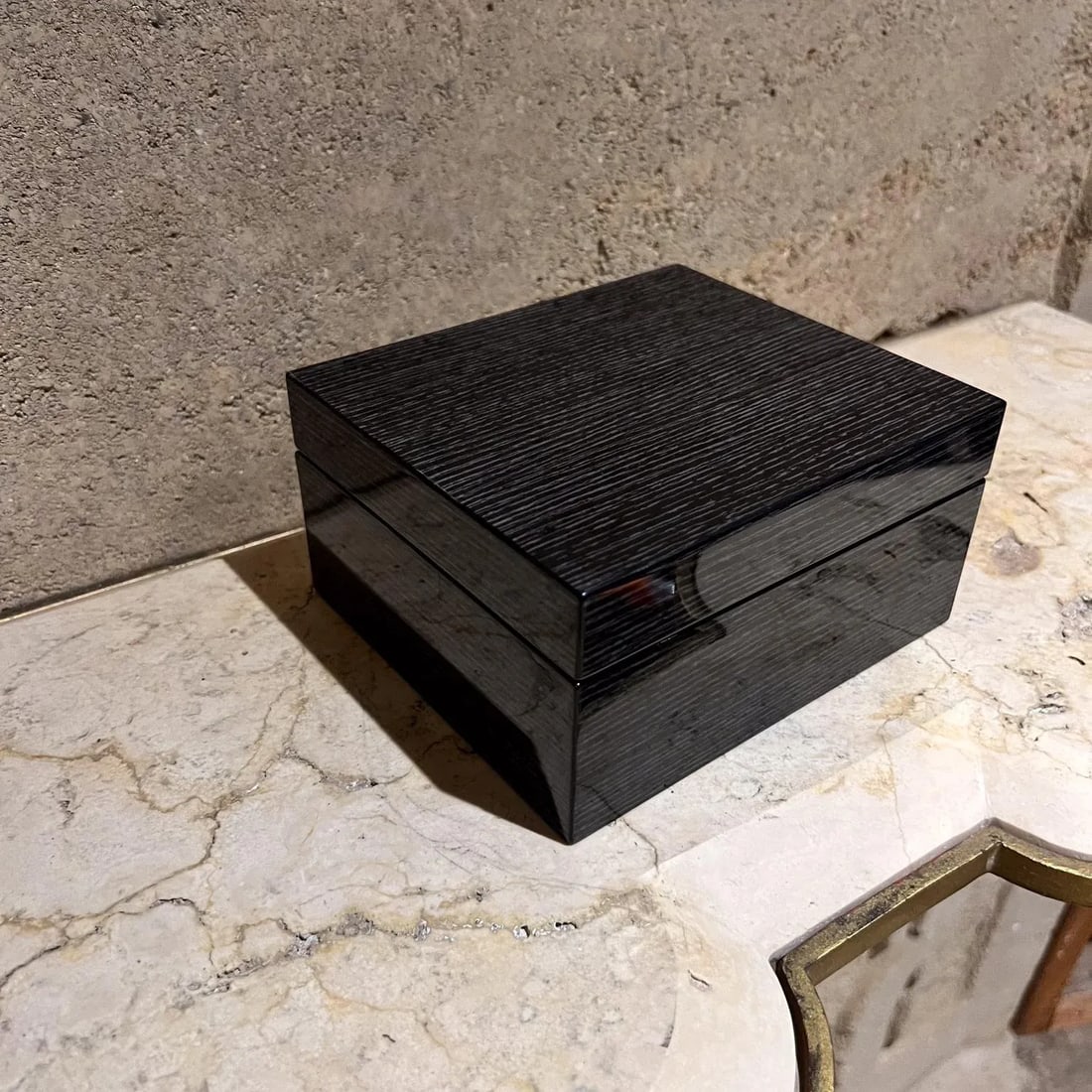 Modern Jewelry Music Box Gray Gloss Oak Wood - 4