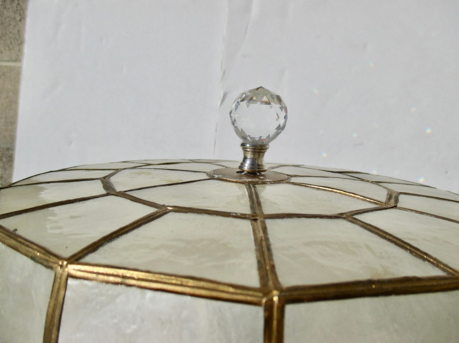 Lucite Cat Tail Lamp With Capiz Shade by M C M Circa 80s - 6