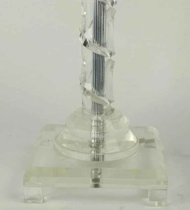 1950s Art Deco Lucite Twist Column Table Lamp - 10