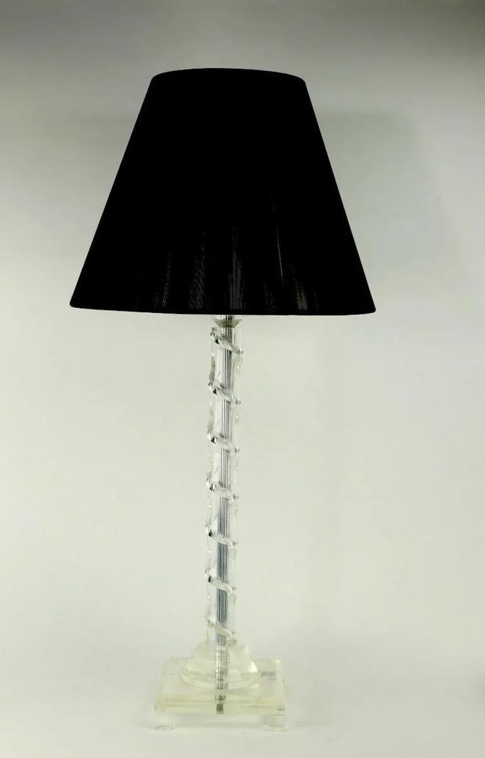 1950s Art Deco Lucite Twist Column Table Lamp - 7