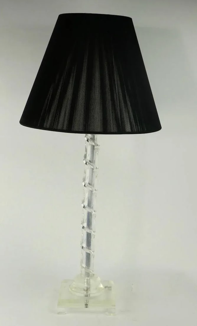 1950s Art Deco Lucite Twist Column Table Lamp - 8