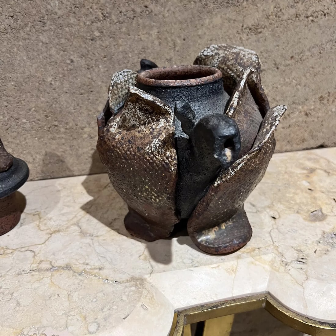 Magnificent Sculptural Tea Pot Vintage Studio Art Pottery - 2