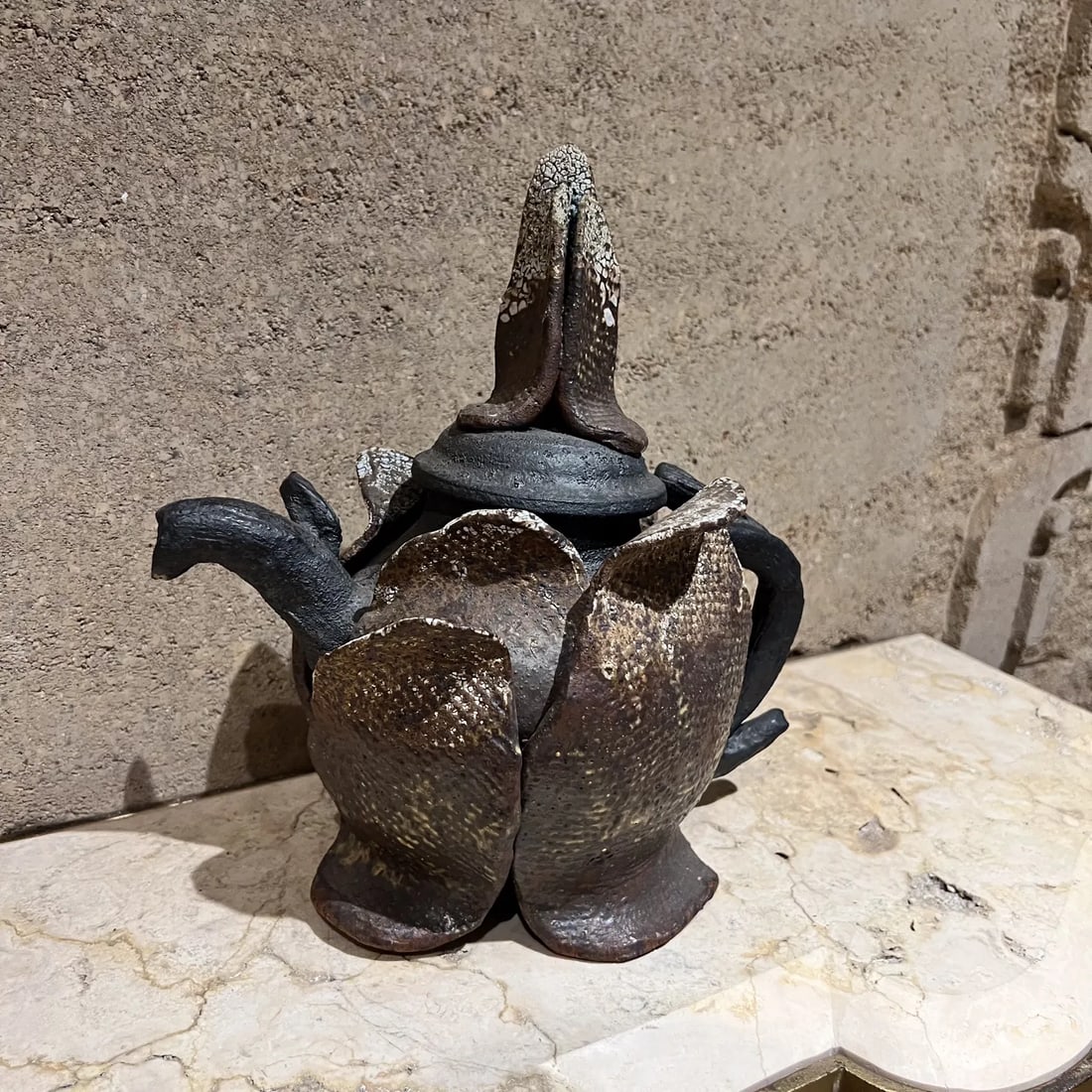 Magnificent Sculptural Tea Pot Vintage Studio Art Pottery - 5