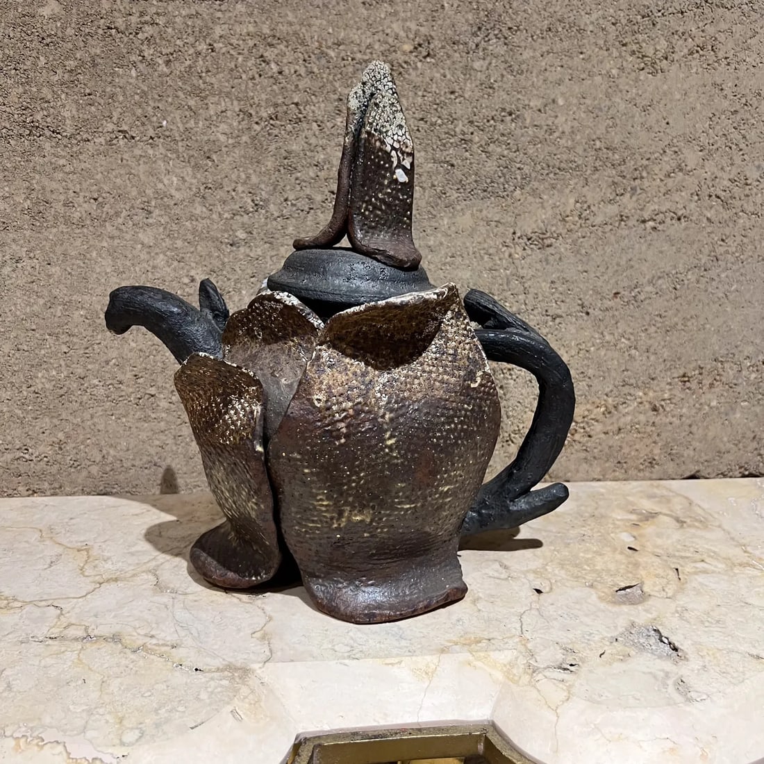 Magnificent Sculptural Tea Pot Vintage Studio Art Pottery - 8