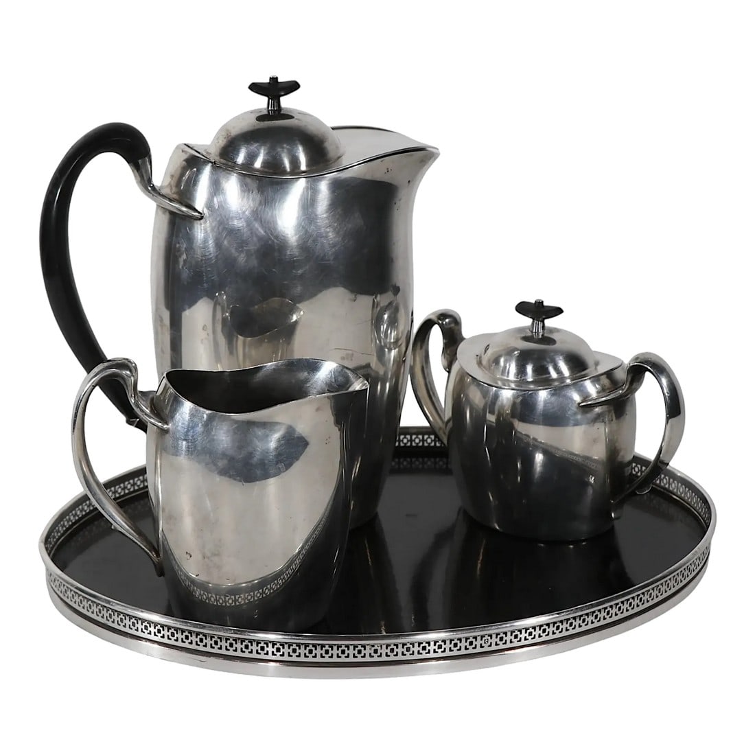 4pc Art Deco Style Silver Plate Coffee Tea Serving Set Achievement by Community C. 1930/50 (1 of 12)