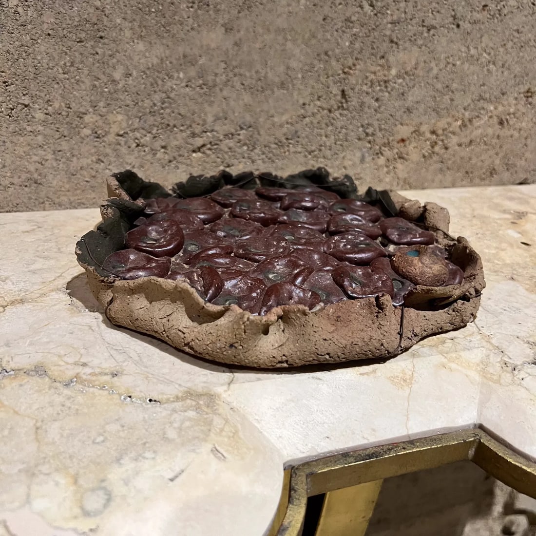 1970s Abstract Face Art Small Eye Sculptural Pottery - 4