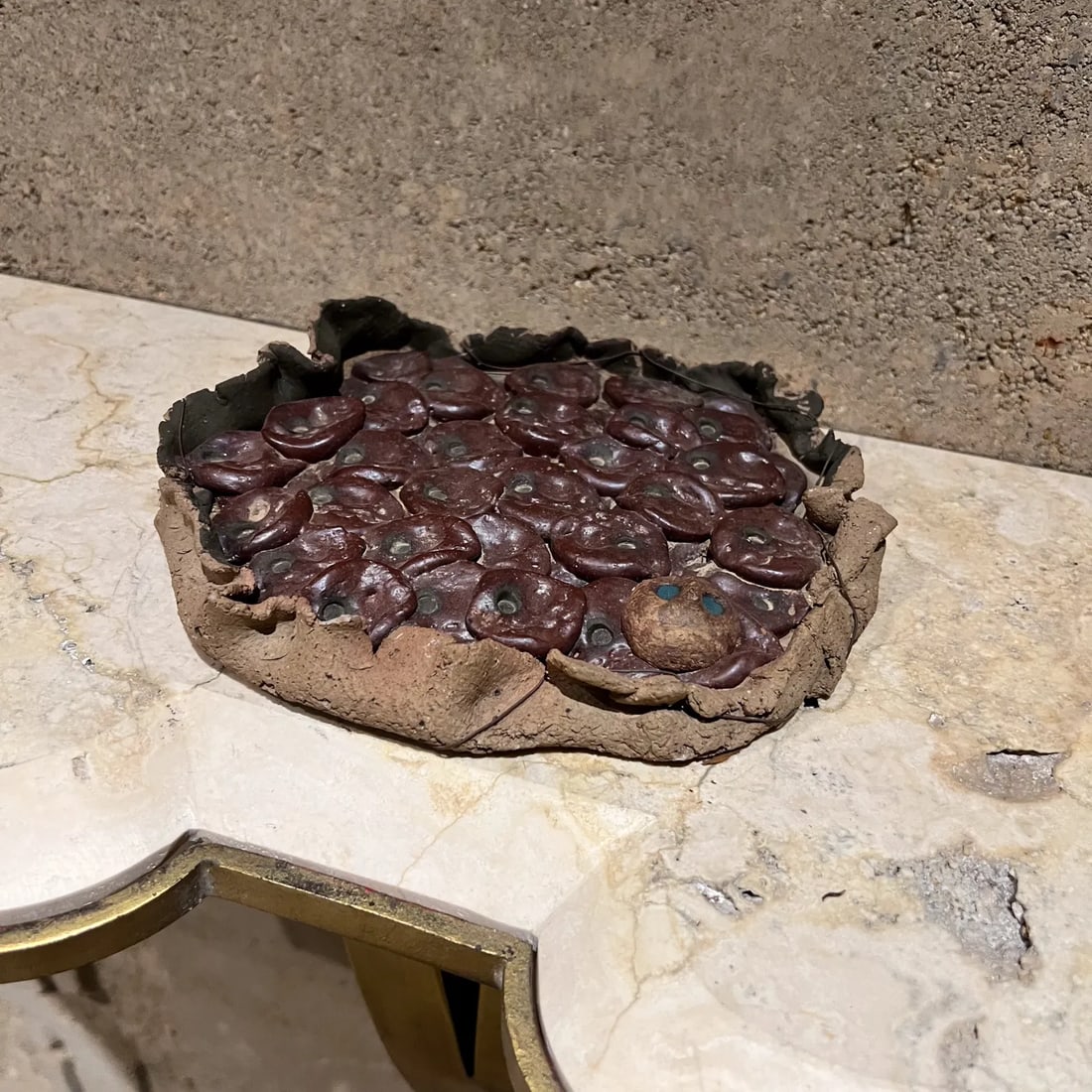 1970s Abstract Face Art Small Eye Sculptural Pottery - 6