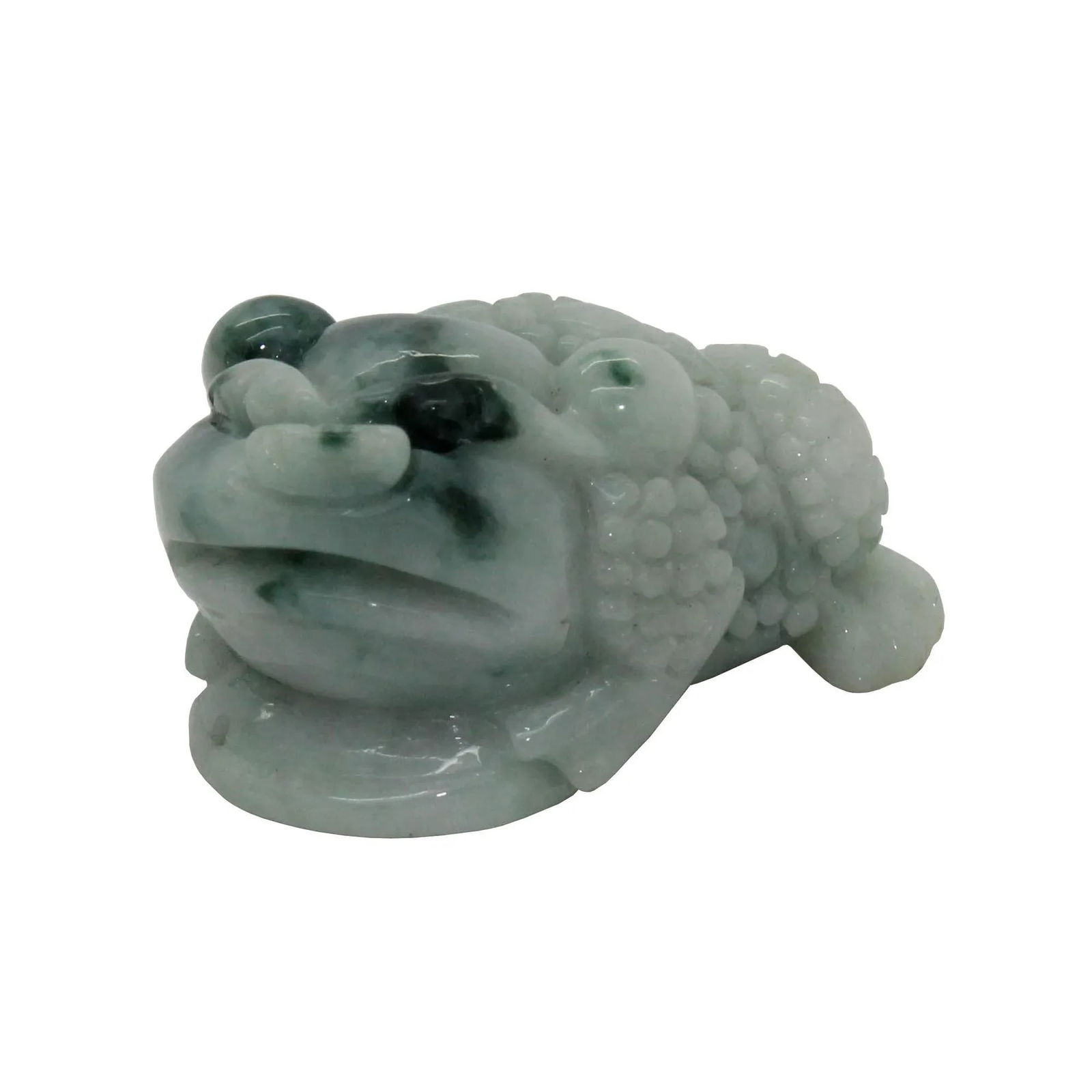 Carved Pendant With Chinese Natural Jade Pixie on Chinese Ancient Money - 2