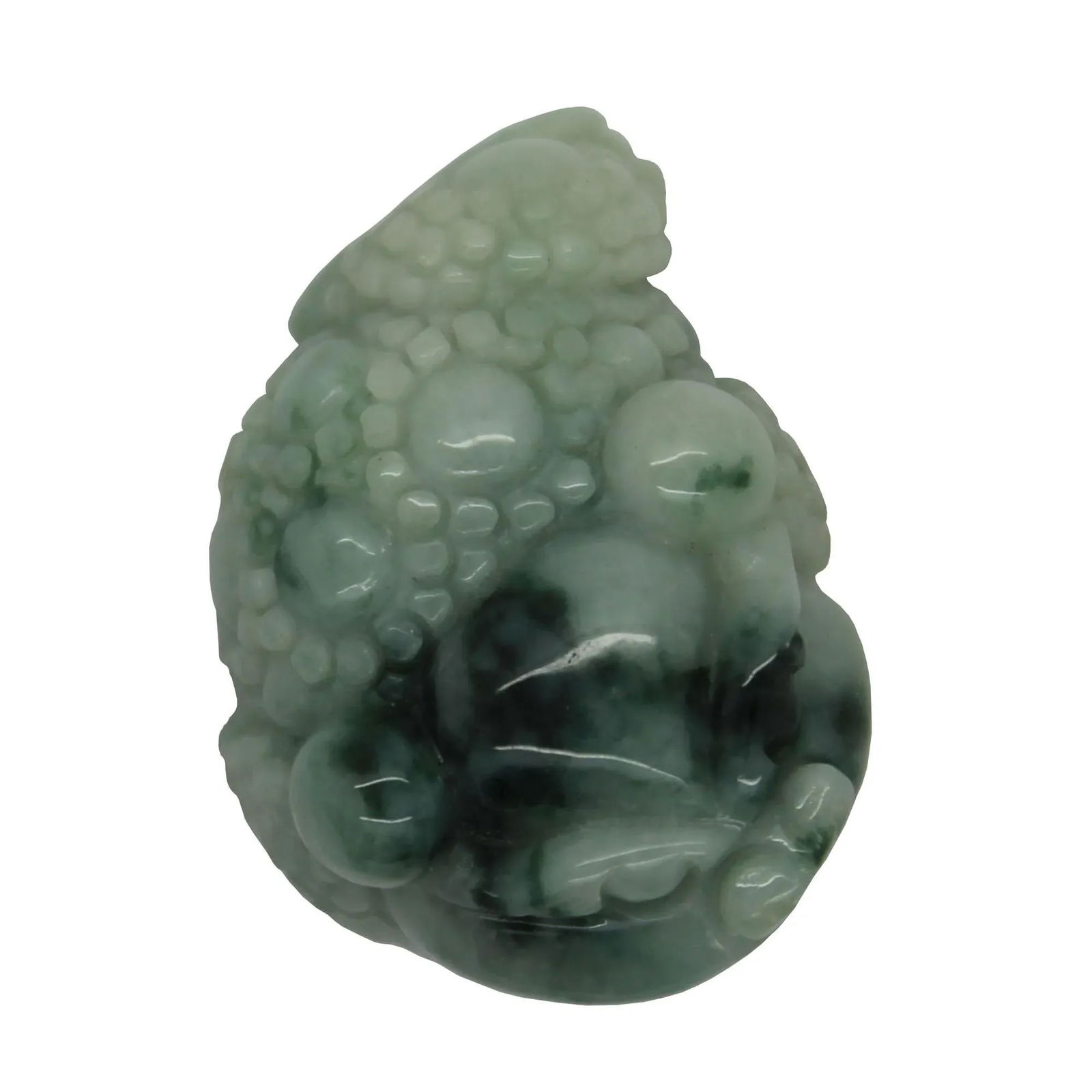 Carved Pendant With Chinese Natural Jade Pixie on Chinese Ancient Money - 6