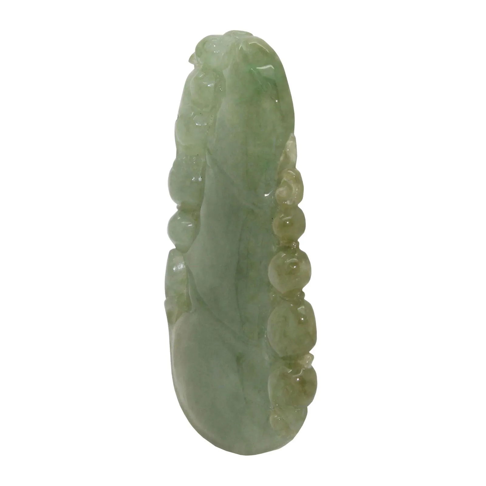 Carved Natural Jade Luyi Wave and Longevity Peach Pendant - 6