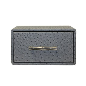 Oriental Handle Hardware Gray Rectangular Container Box Small