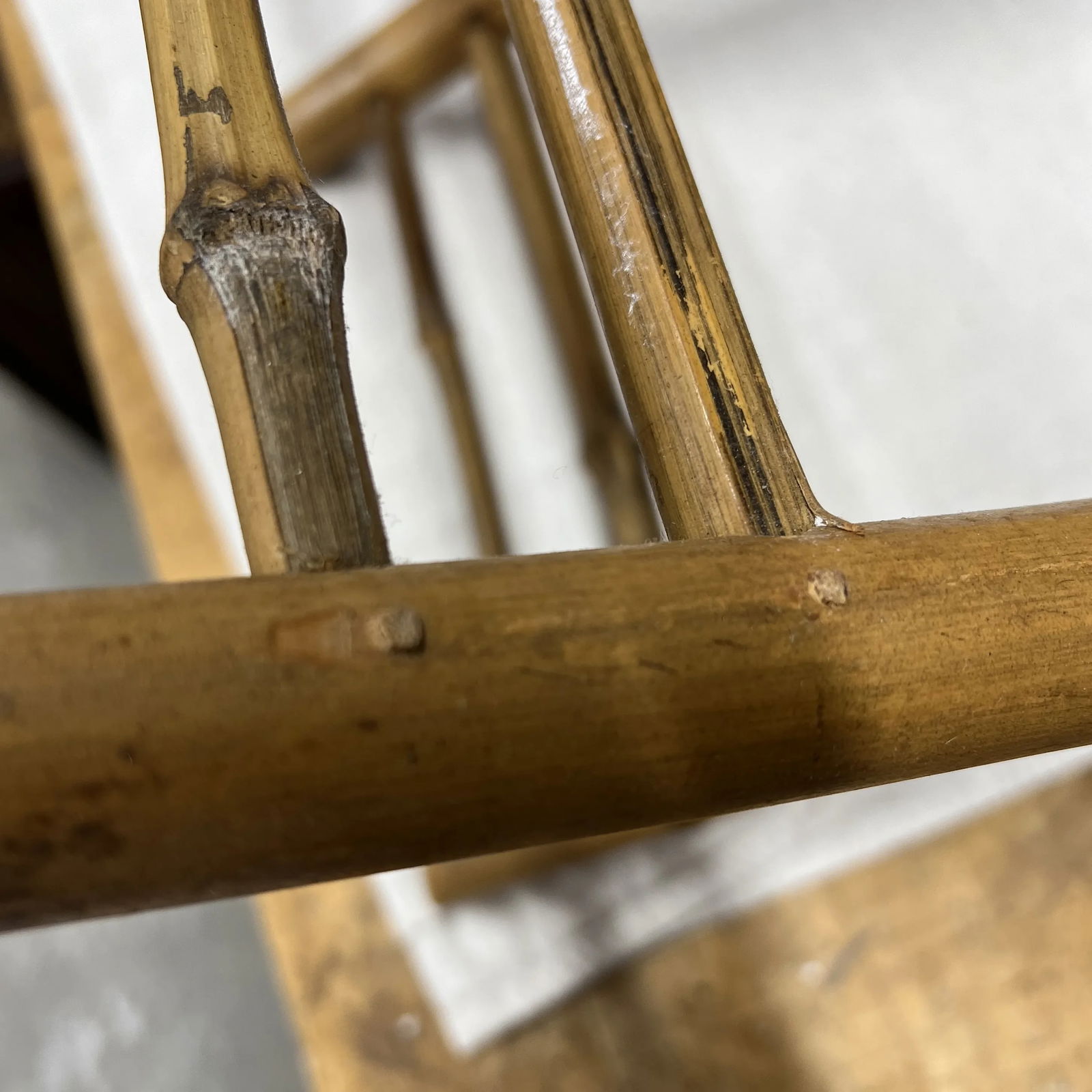 Folding Bamboo Side / Drink Table , Peg Construction - 7