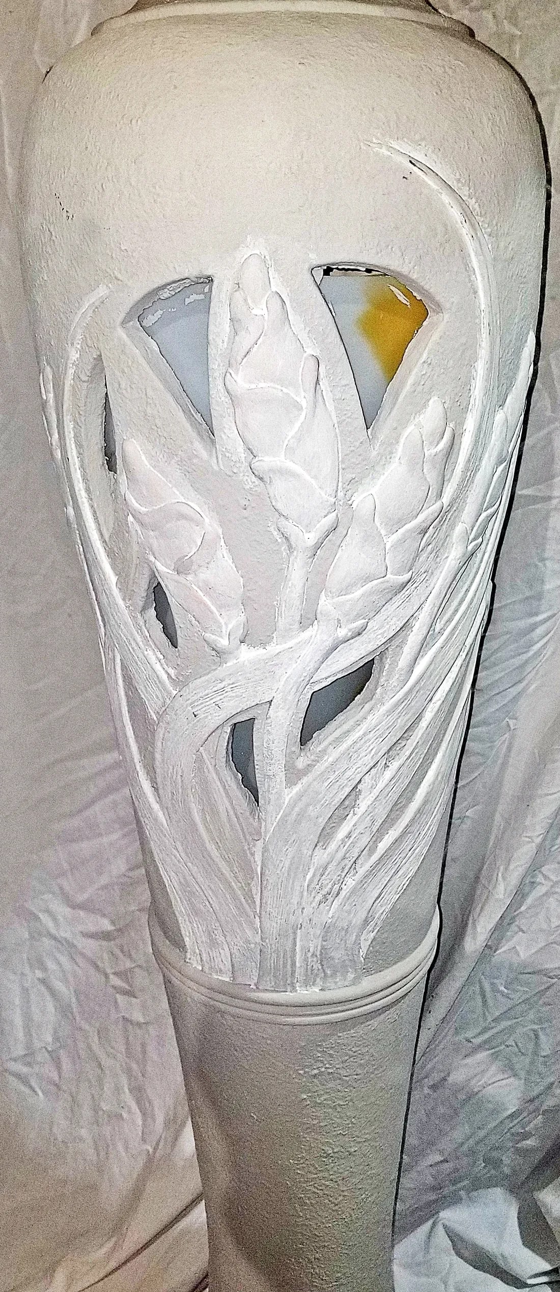 1980s Art Nouveau Style Plaster Floor Lamp - 4