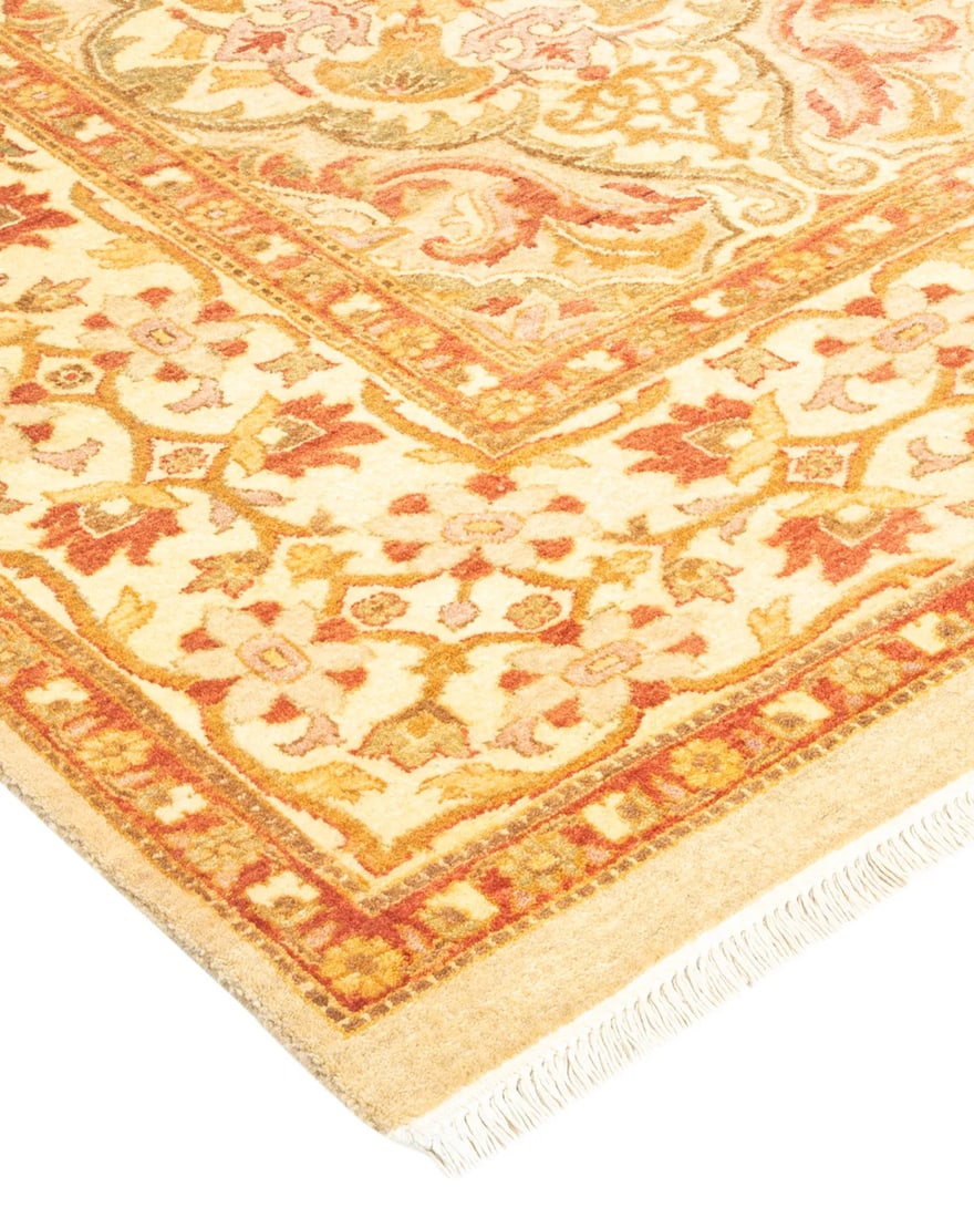 Mogul, One-of-a-Kind Hand-Knotted Area Rug - Ivory, 4' 3" x 5' 8" - 2