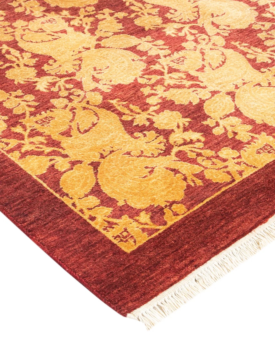 Mogul, One-of-a-Kind Hand-Knotted Area Rug - Red, 4' 1" x 5' 10" - 2