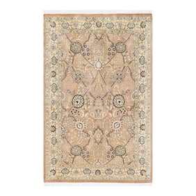 Mogul, One-of-a-Kind Hand-Knotted Area Rug - Beige, 4' 2" x 6' 5"