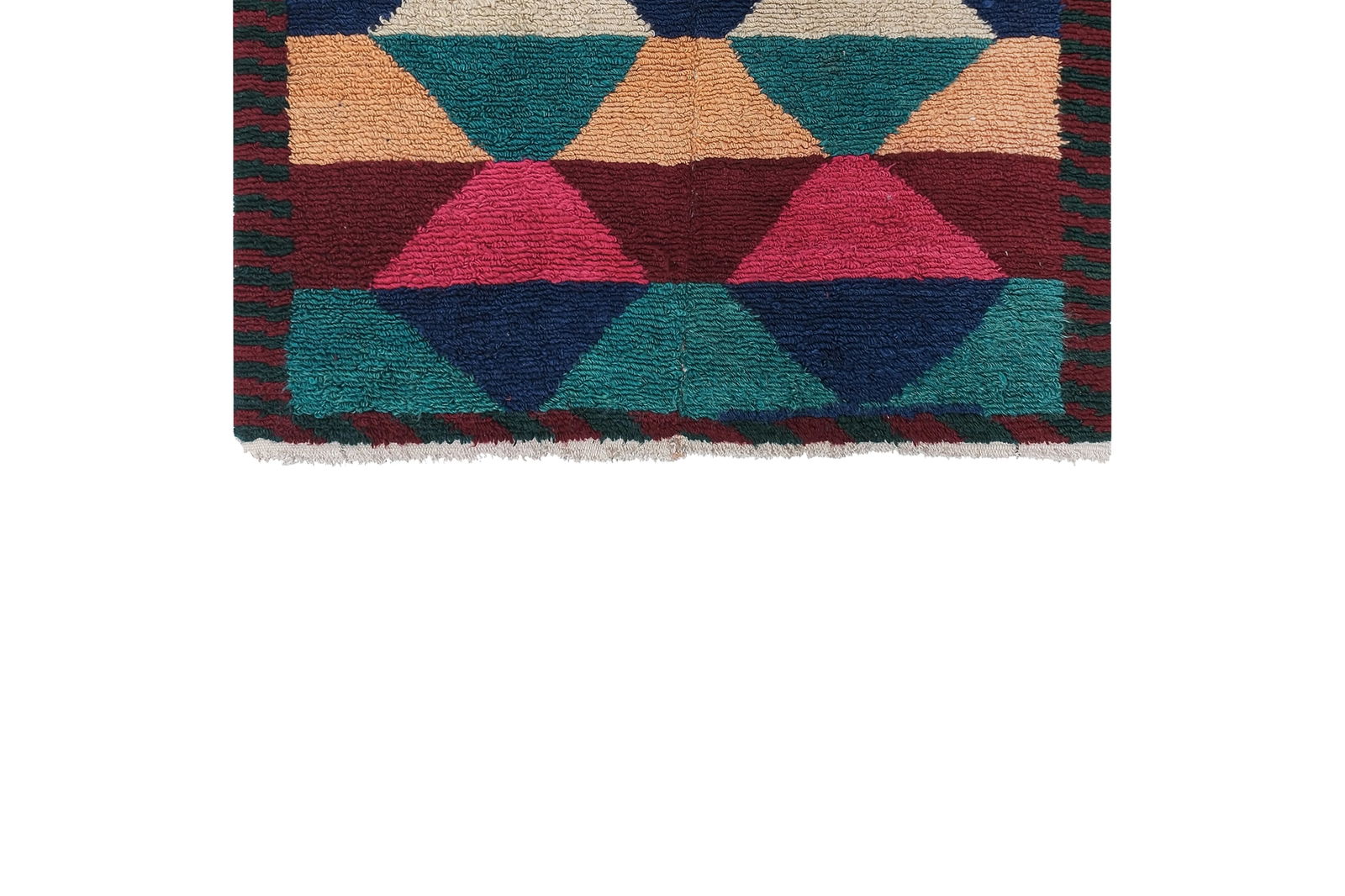 1970s Vintage Mohair Colorful Turkish Tulu Rug 3'9'' X 4'1'' - 3