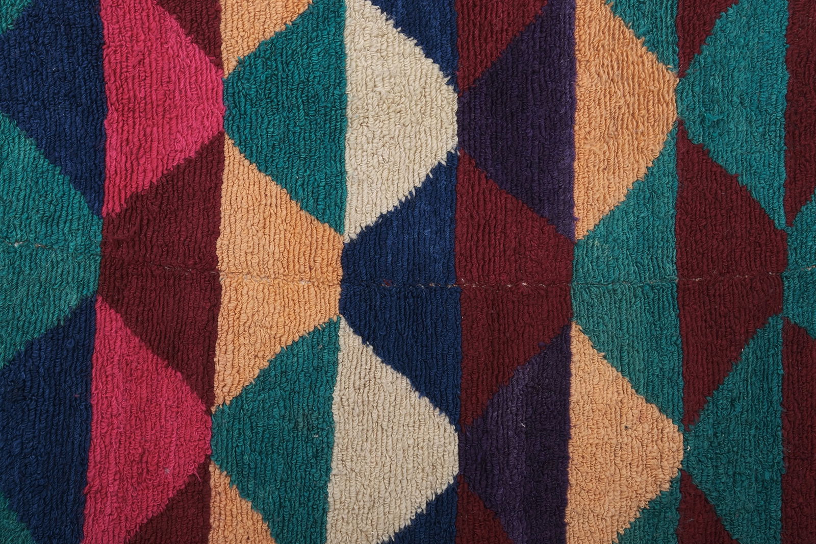 1970s Vintage Mohair Colorful Turkish Tulu Rug 3'9'' X 4'1'' - 5