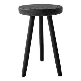 Vintage Blackened Oak Three Legged Stool