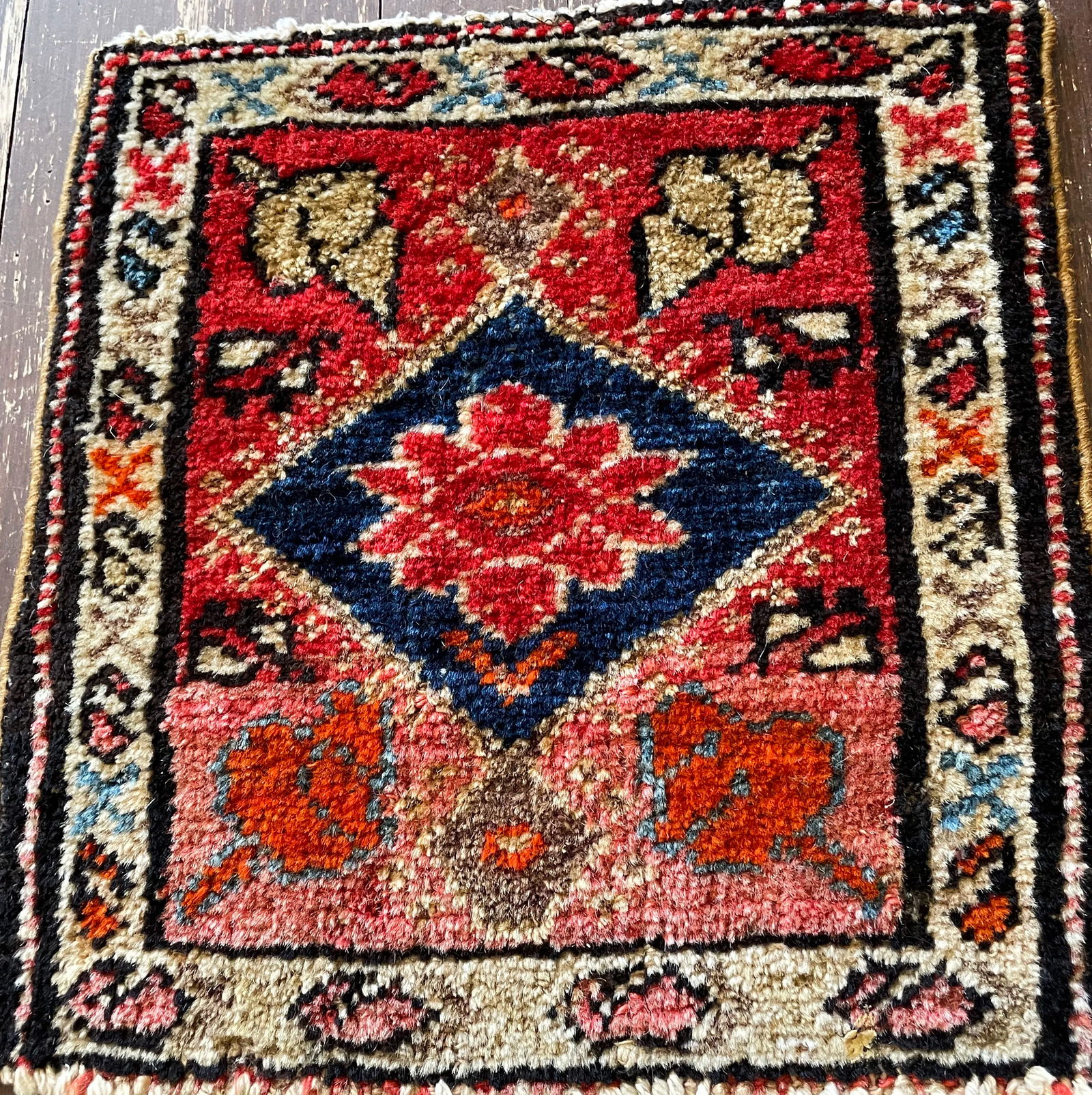 Antique Melayer Botheh Rug, C-1900's 11" X 12" - 2