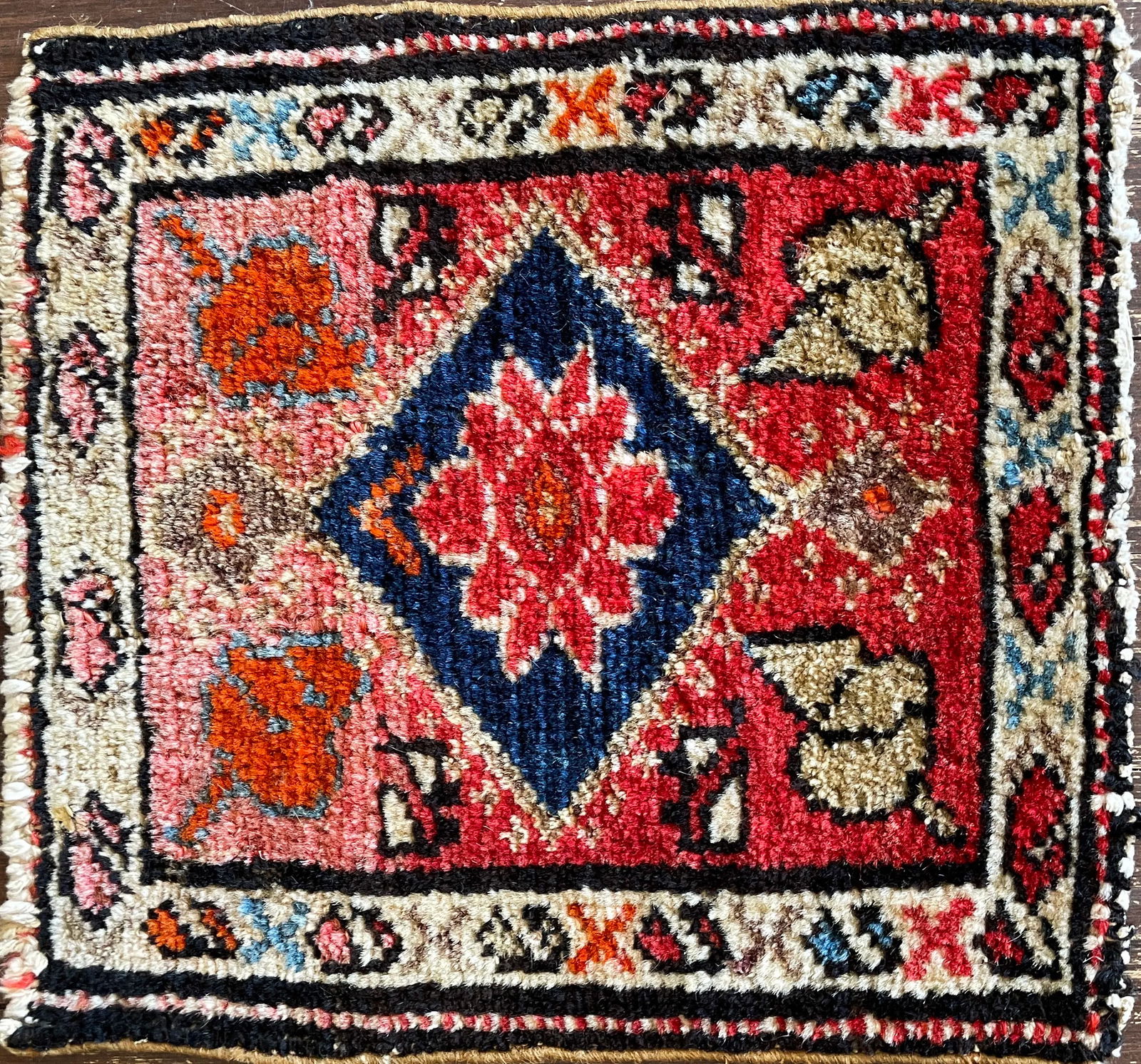 Antique Melayer Botheh Rug, C-1900's 11" X 12" - 3