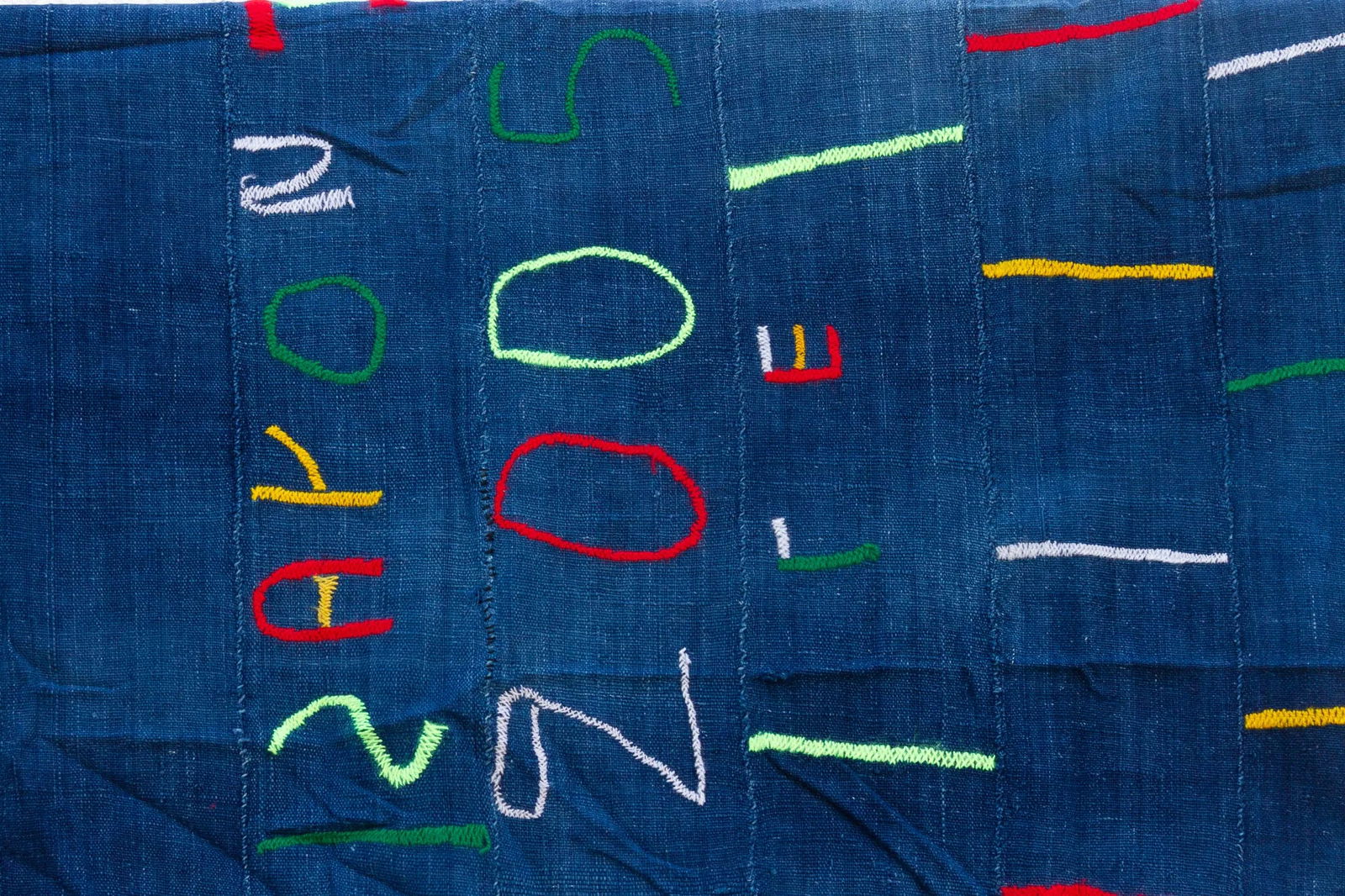 Vintage Blue Embroidery Throw - 4