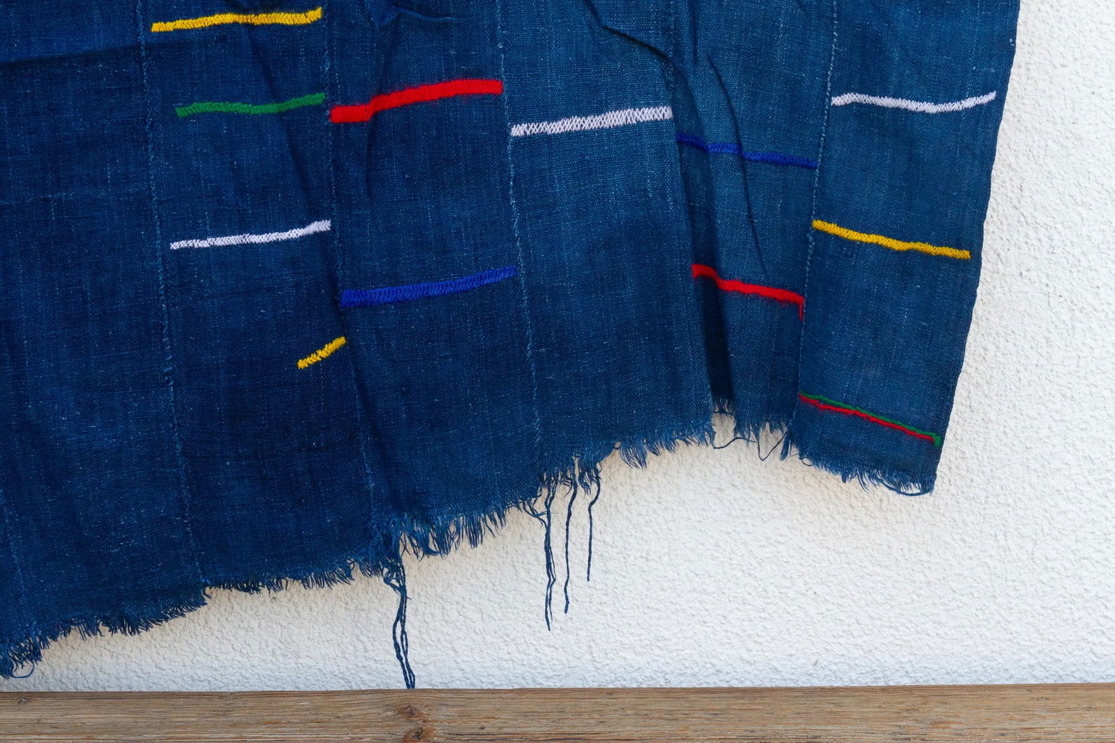 Vintage Blue Embroidery Throw - 6