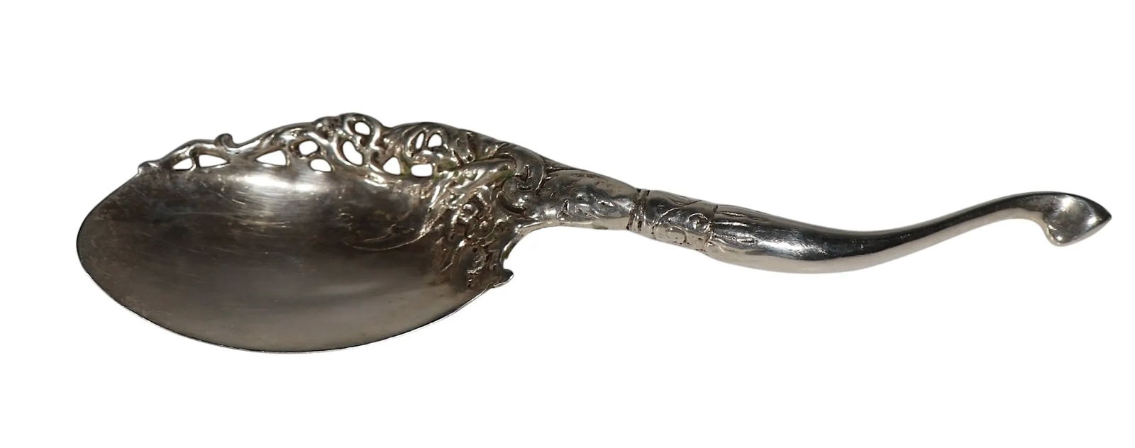 Ornate Art Nouveau Style Silver Serving Spoon - 3