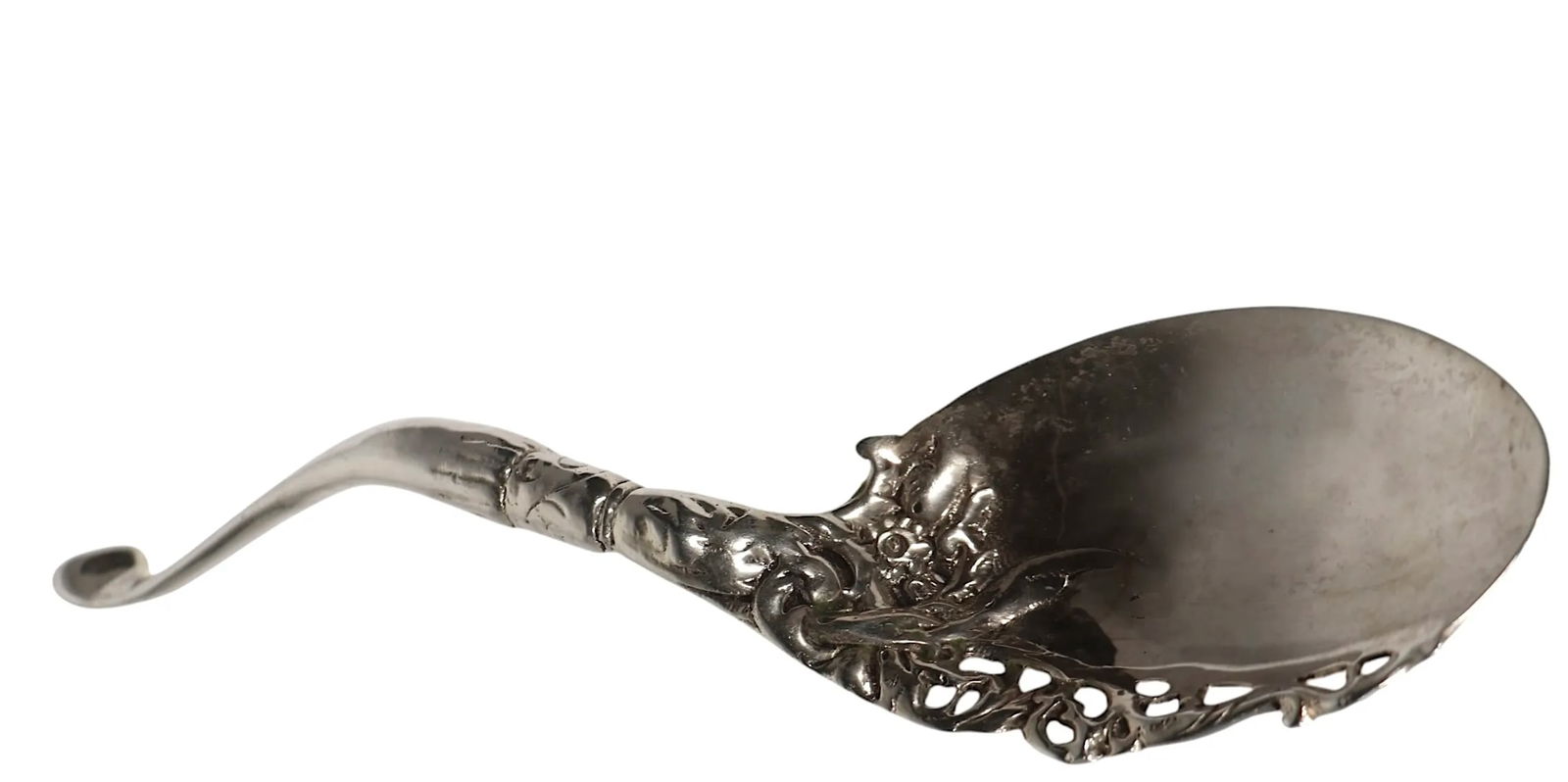 Ornate Art Nouveau Style Silver Serving Spoon - 4