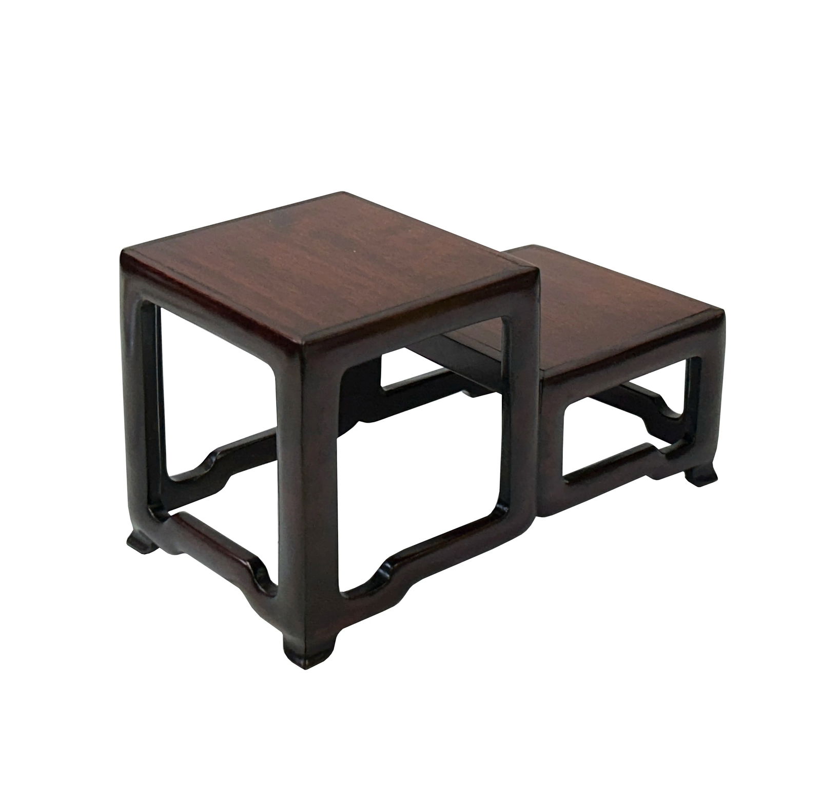 3.25" Brown Wood Step Shape Table Top Curio Display Easel Stand - 3