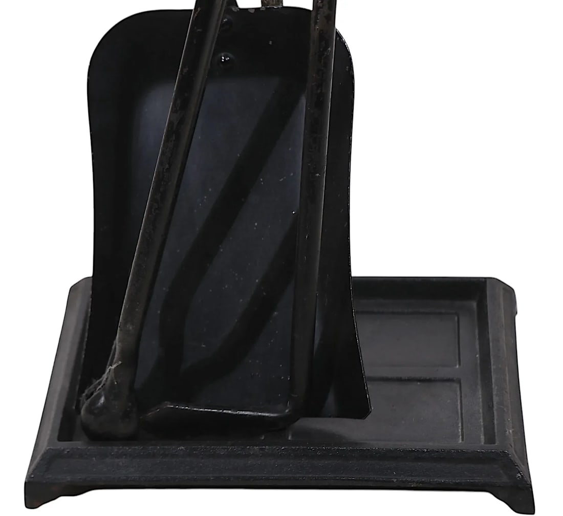 4 Pc. Vintage Brass and Iron Fireplace Tool Set - 7