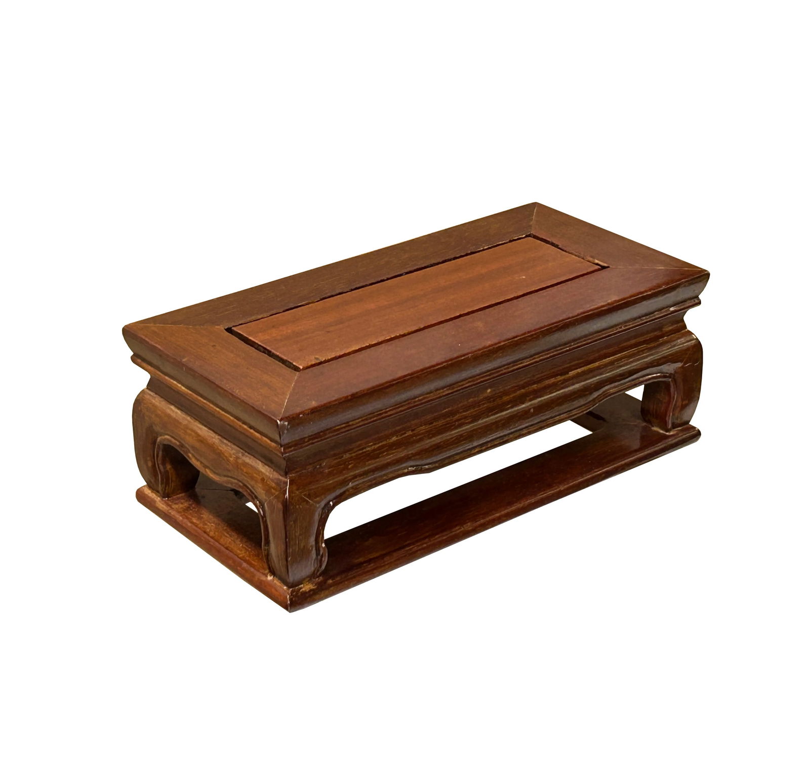 7.5" Light Brown Rectangular Curve Legs Wood Display Stand Riser - 2