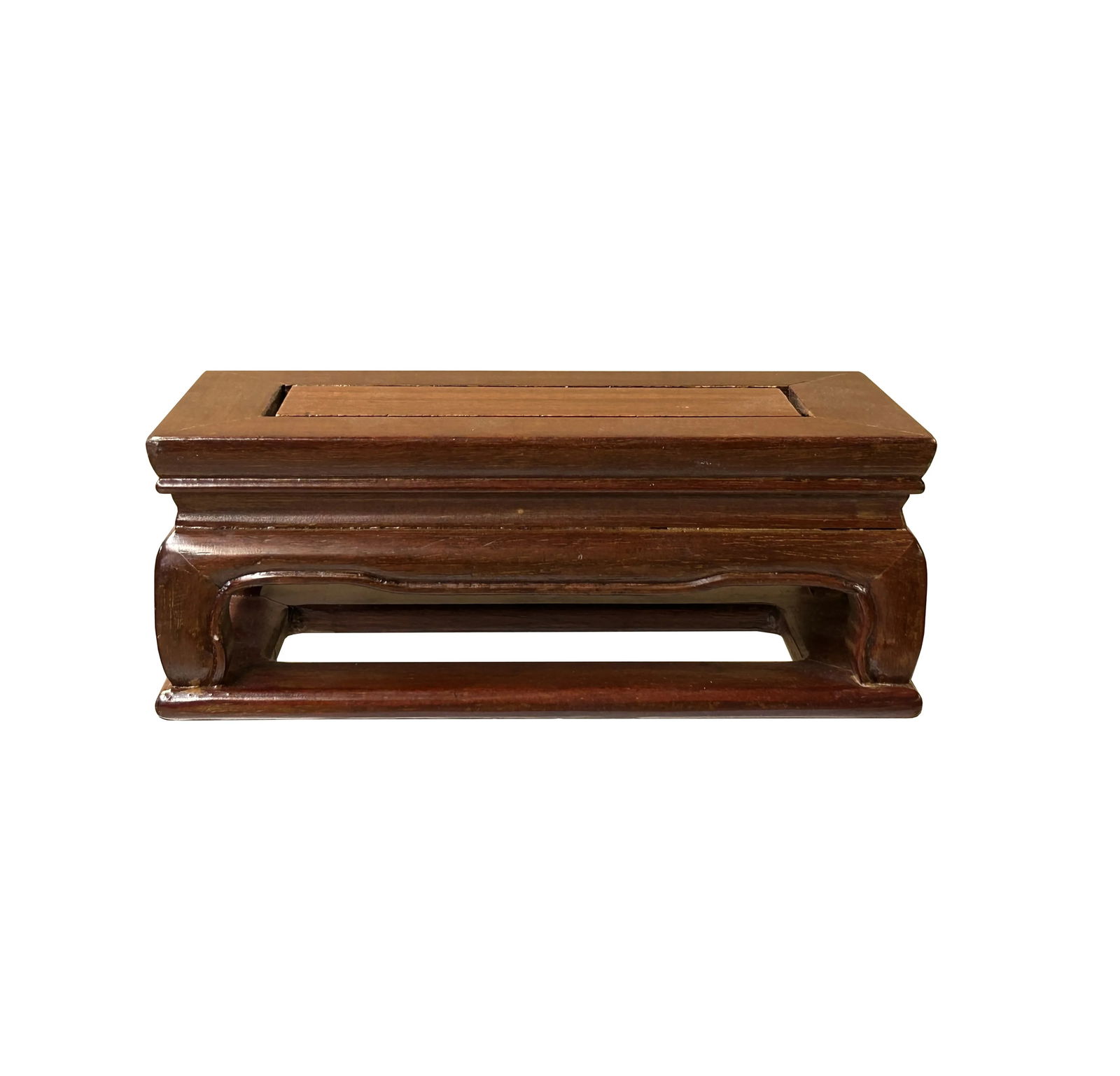 7.5" Light Brown Rectangular Curve Legs Wood Display Stand Riser - 4