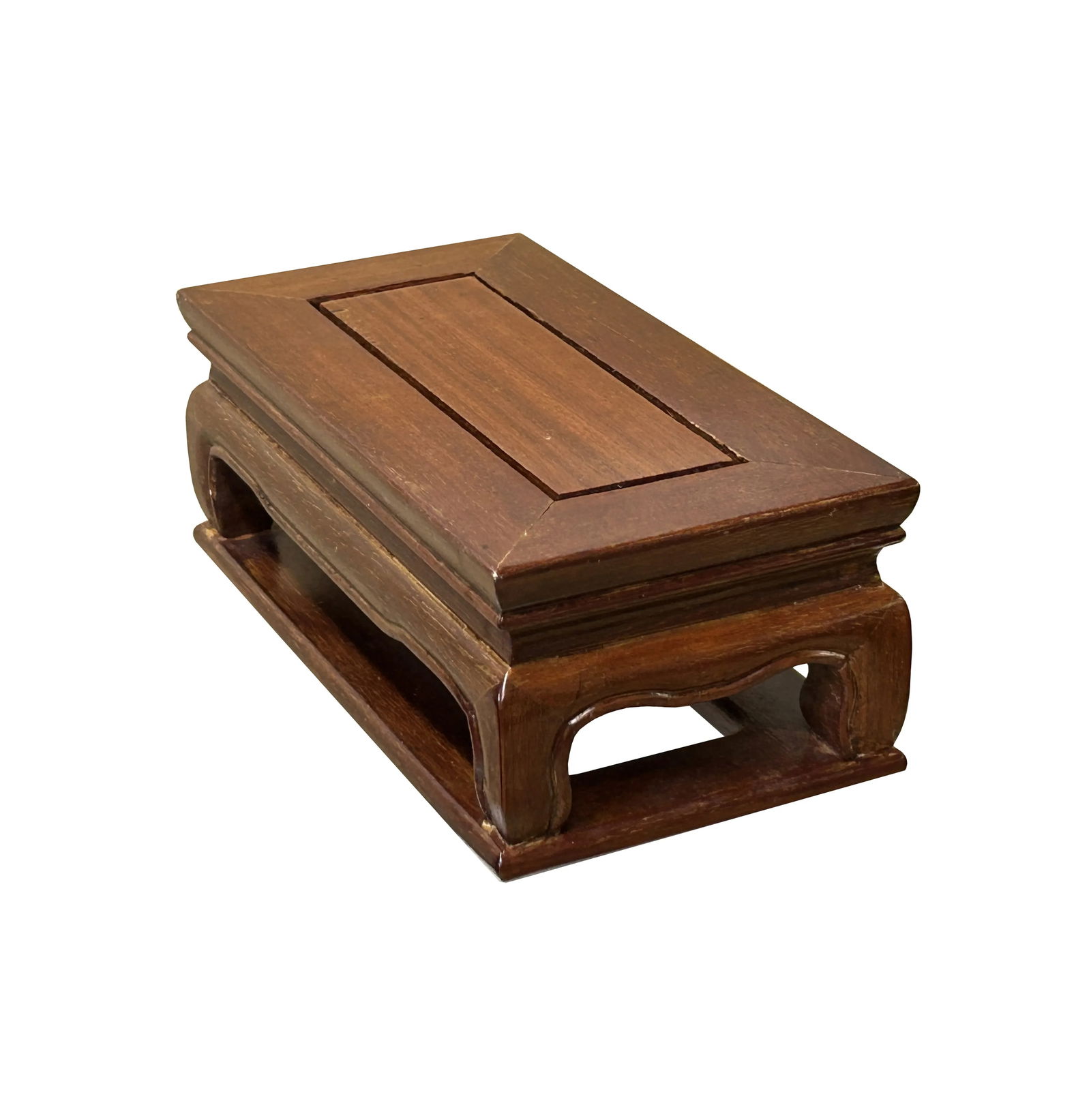 7.5" Light Brown Rectangular Curve Legs Wood Display Stand Riser - 7