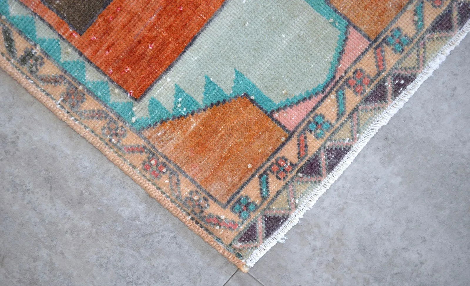 Hand Knotted Mat Small Oushak Rug - 1'4" X 2'7" - 3